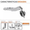 Bisagra +45º Blum de Ángulo Semisolapada Interior para Cocina