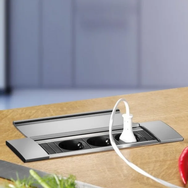 Cuadro con Tapa 3 Enchufes Cocina POWER FRAME COVER