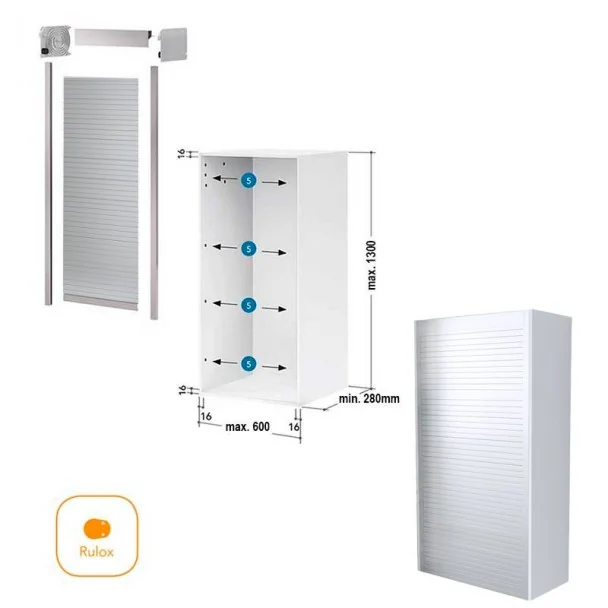 Kit Persiana 60 x 130 cm PVC Inox para Muebles de Cocina