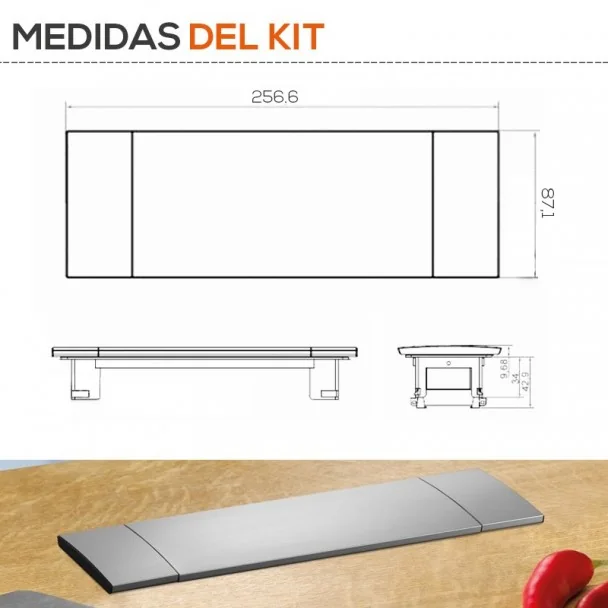 Cuadro con Tapa 3 Enchufes Cocina POWER FRAME COVER
